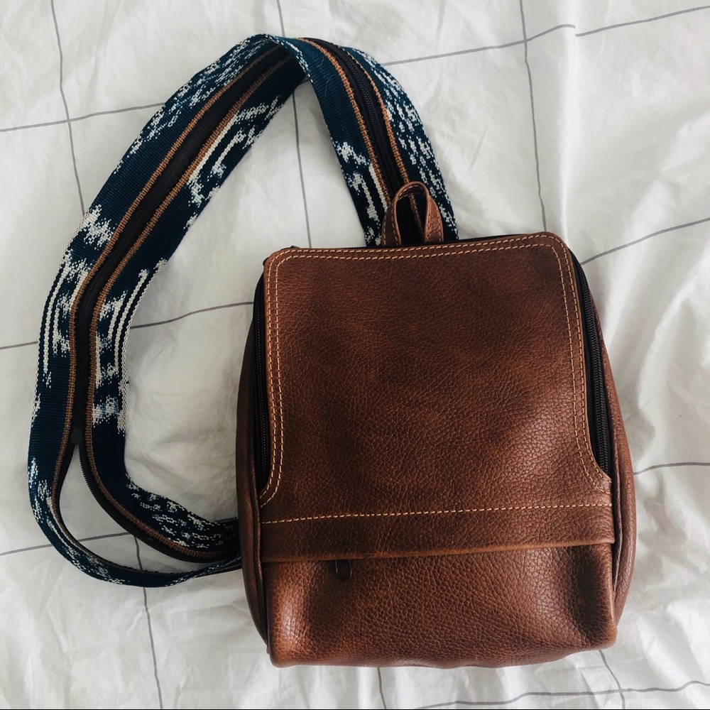 Handmade Peruvian convertible leather backpack